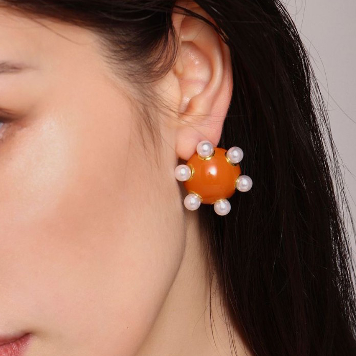 3:F1708-orange earrings