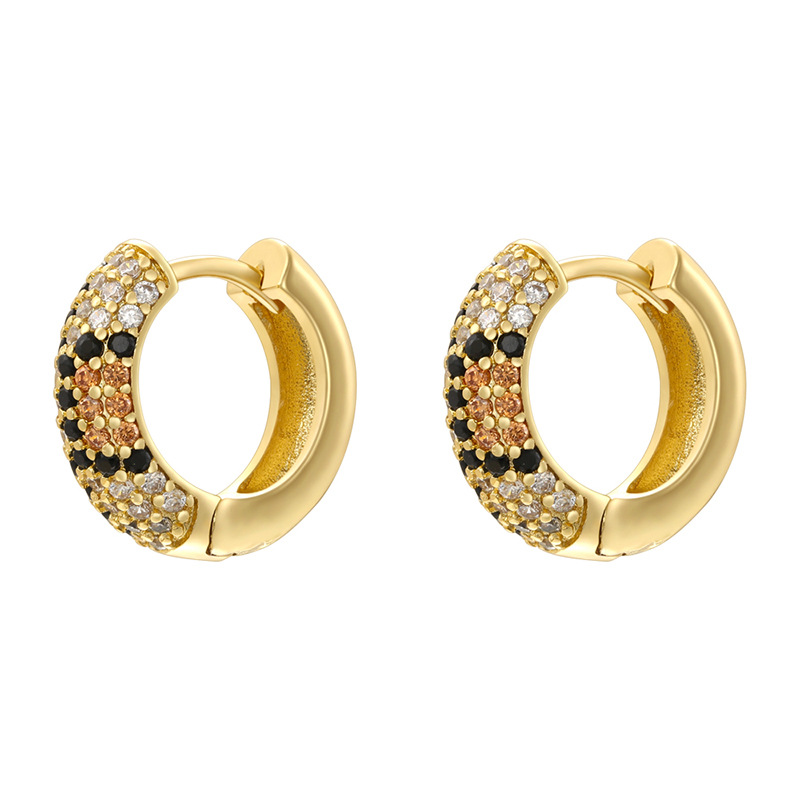 3:Ve1583 gold medium leopard print earrings