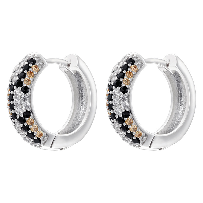 6:Ve1584 white gold large leopard print earrings