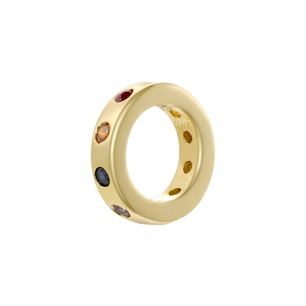5:Gold mixed color round spacer beads