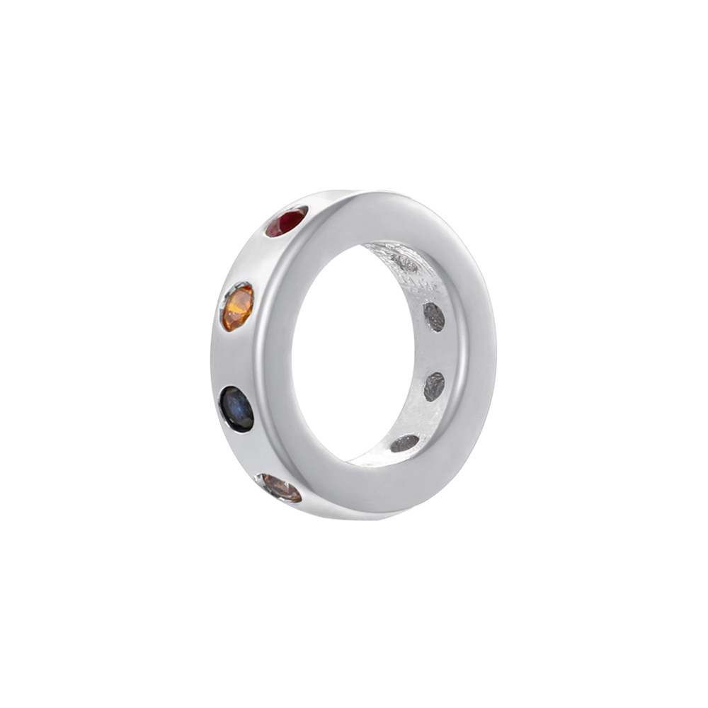 6:Platinum mixed color round spacer beads