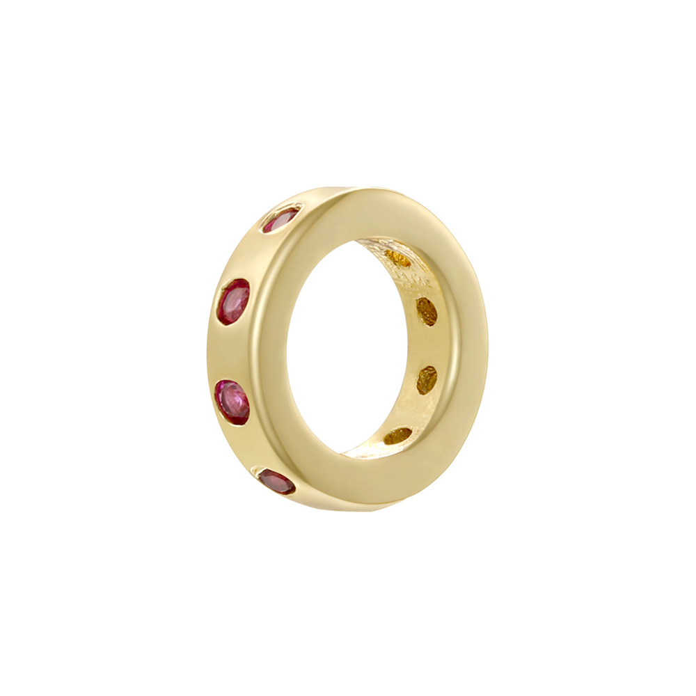 7:Golden rose diamond round spacer beads