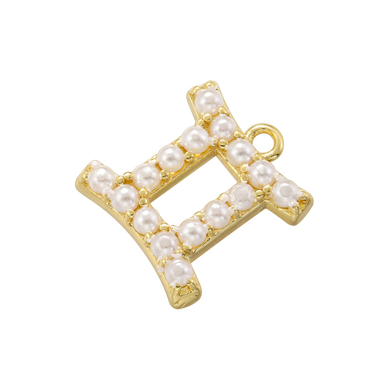 9:Golden gemini pearl pendant