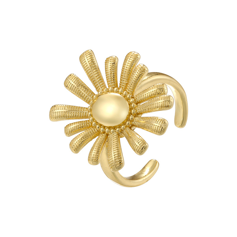 3:Vj706 gold sunflower ring