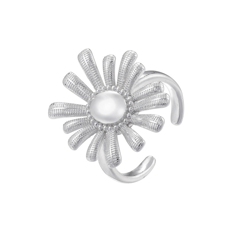4:Vj706 white gold sunflower ring