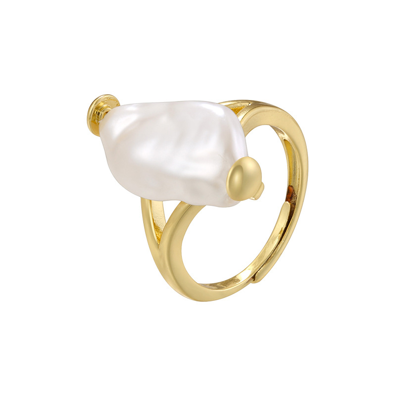 5:Vj707 gold special-shaped pearl ring