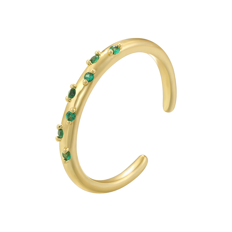 3:Gold green diamond ring
