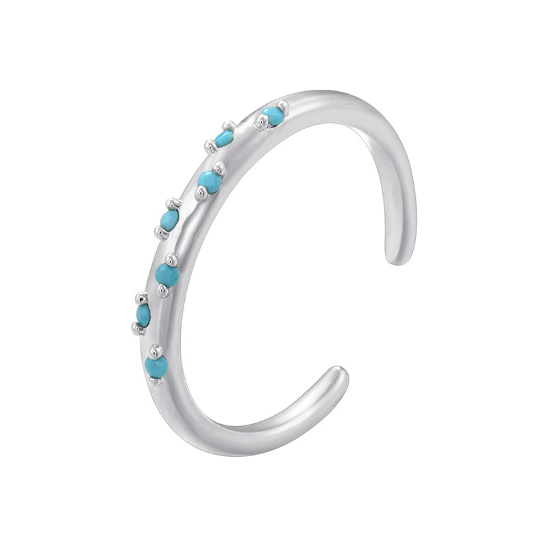 10:White gold turquoise ring