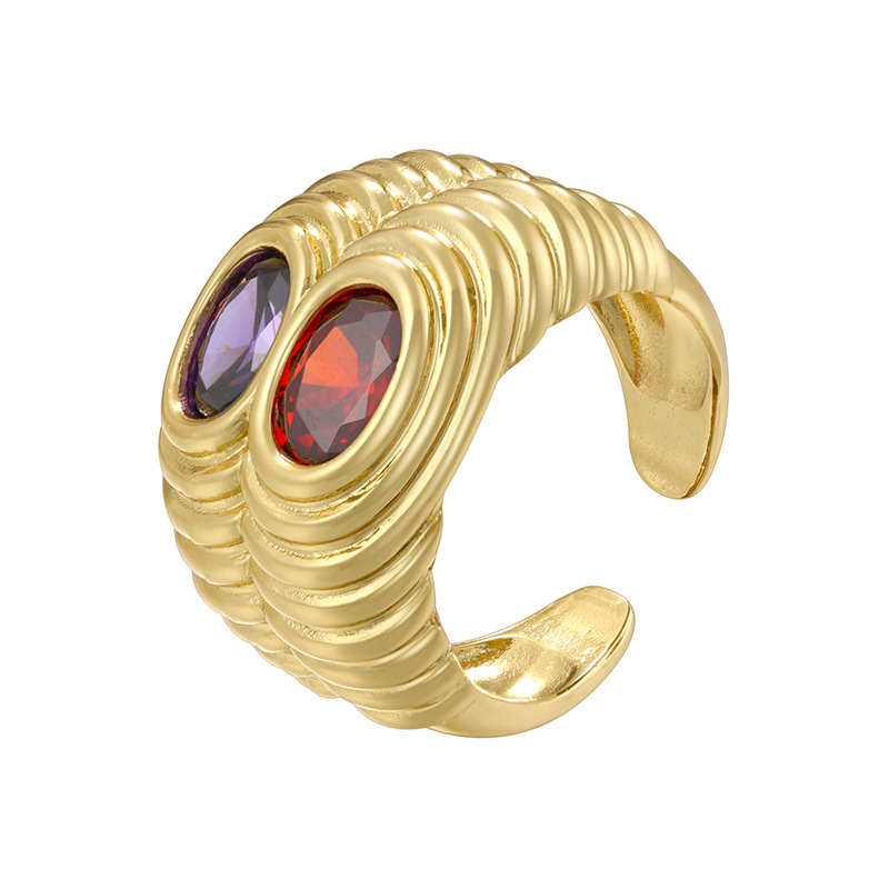 3:Gold red and purple diamond ring