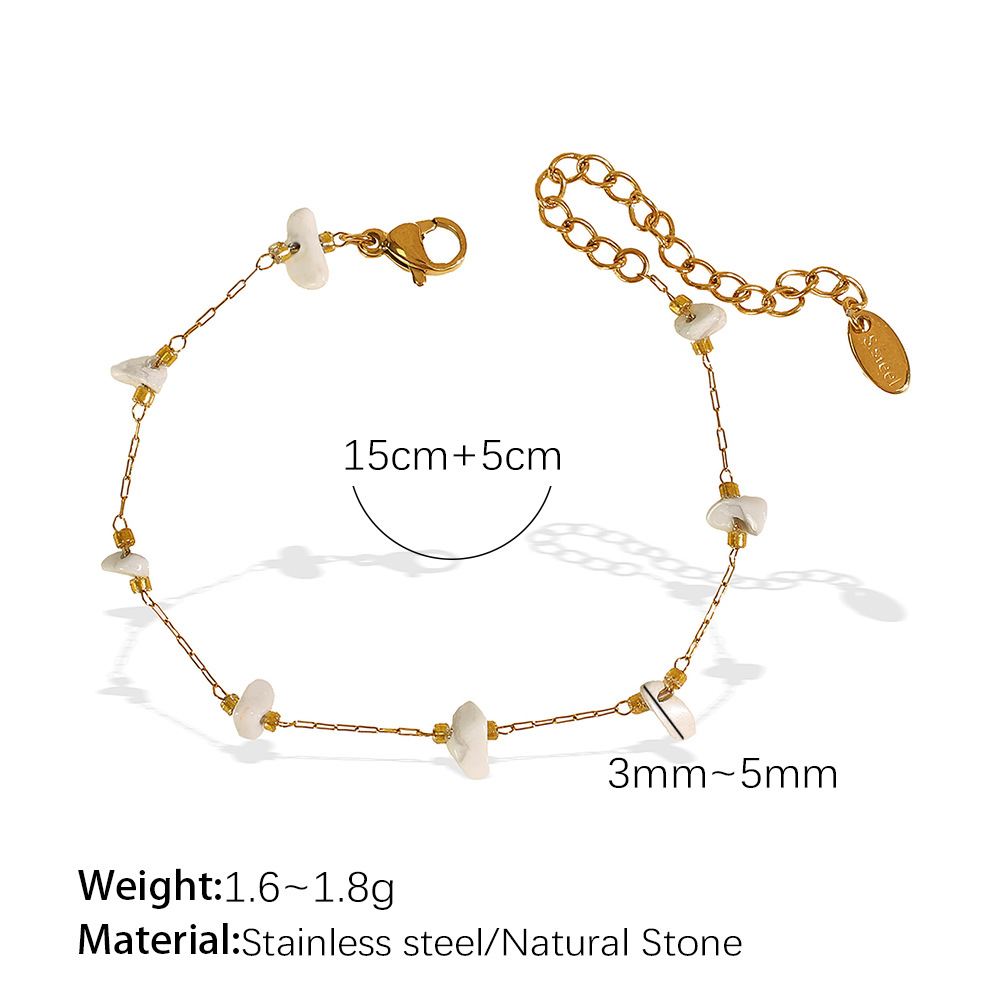 Sl118gwg gray and white stone gold bracelet