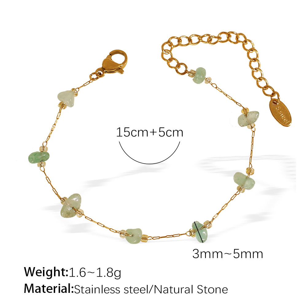 7:Sl118lgg light green stone gold bracelet