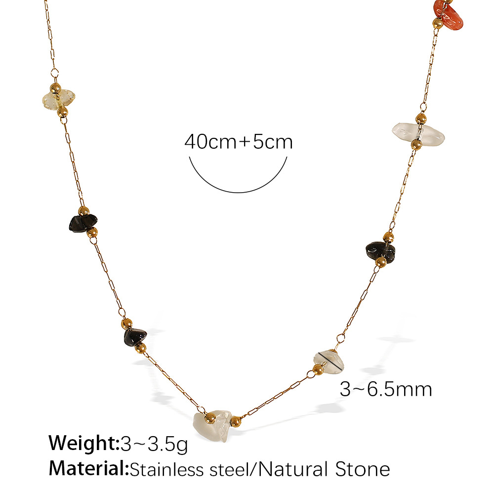 12:Xl374crg colored stone gold necklace