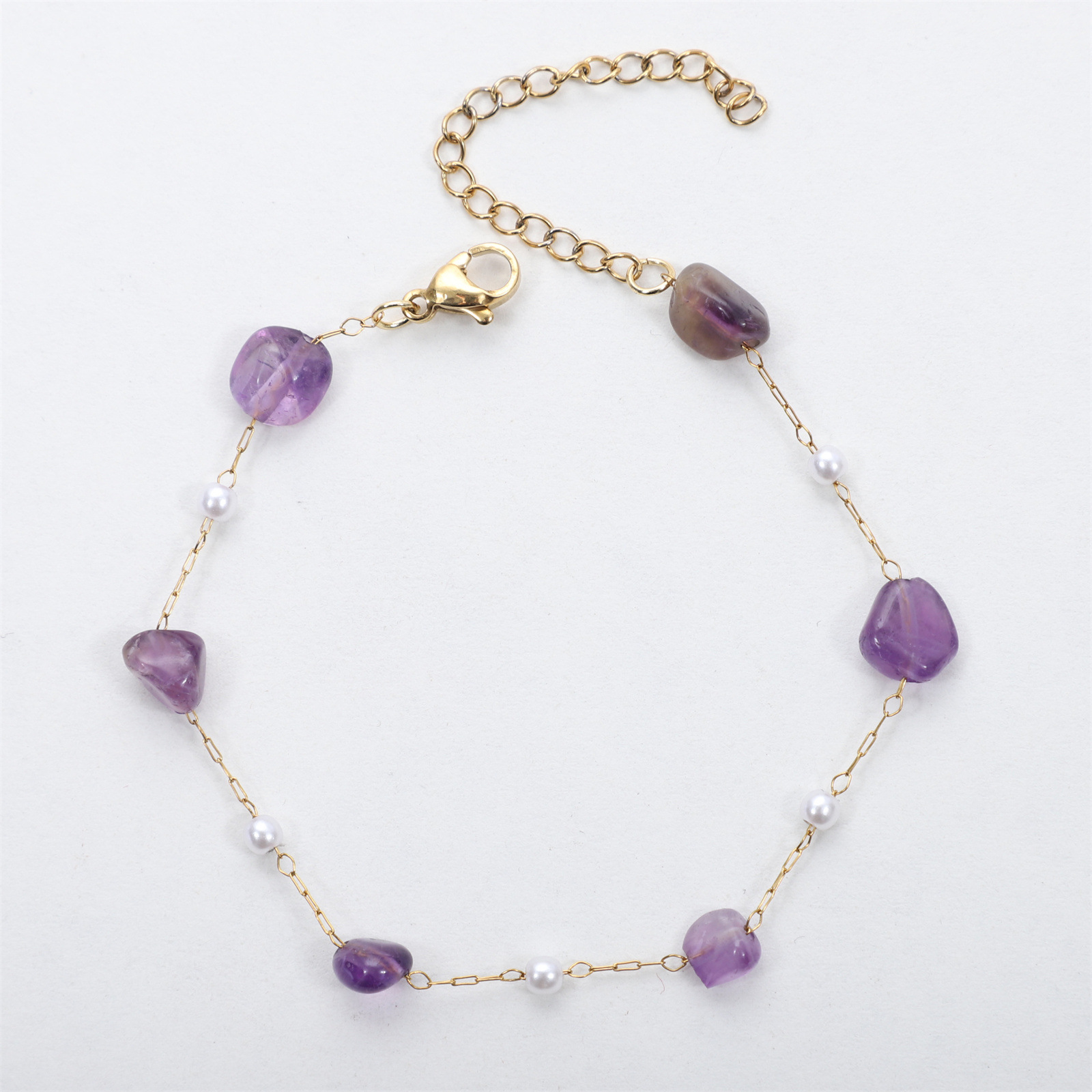 Pearl amethyst 17-5cm bracelet