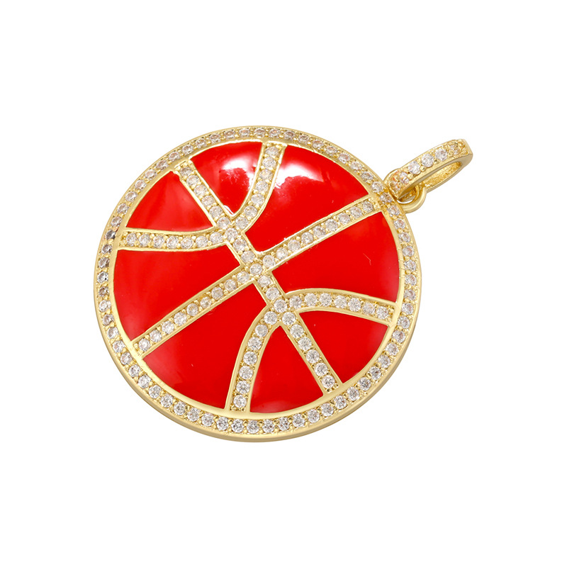 1:Red round football pendant