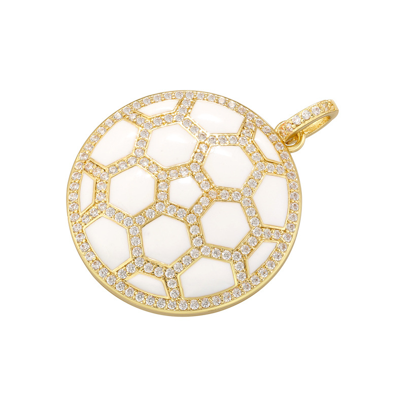2:White round basketball pendant