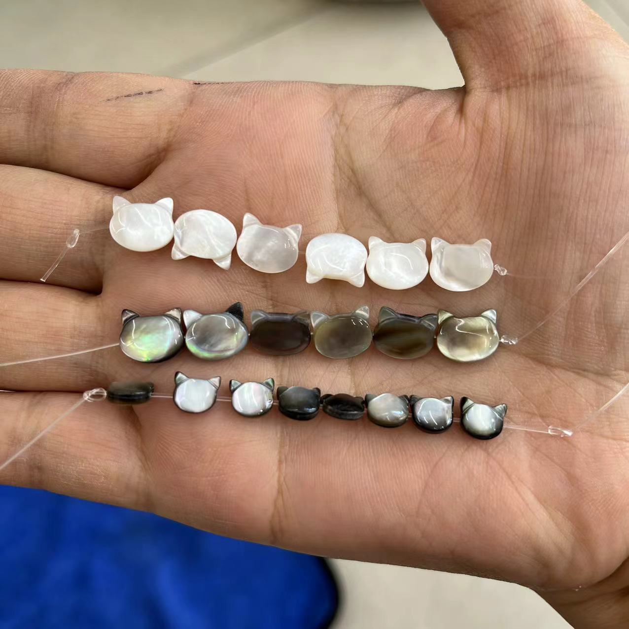 5:White Lip Shell 9*10mm horizontal hole