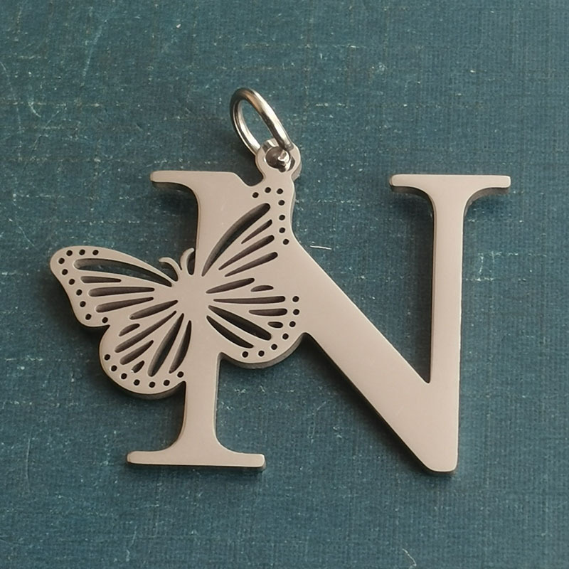 N silver pendant