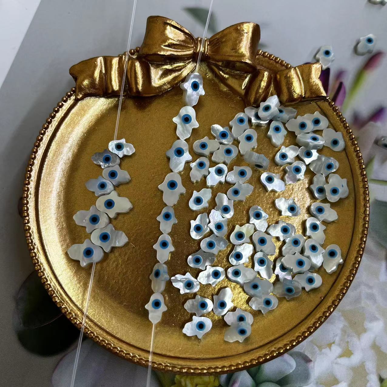 Blue dripping horizontal hole 6*8mm