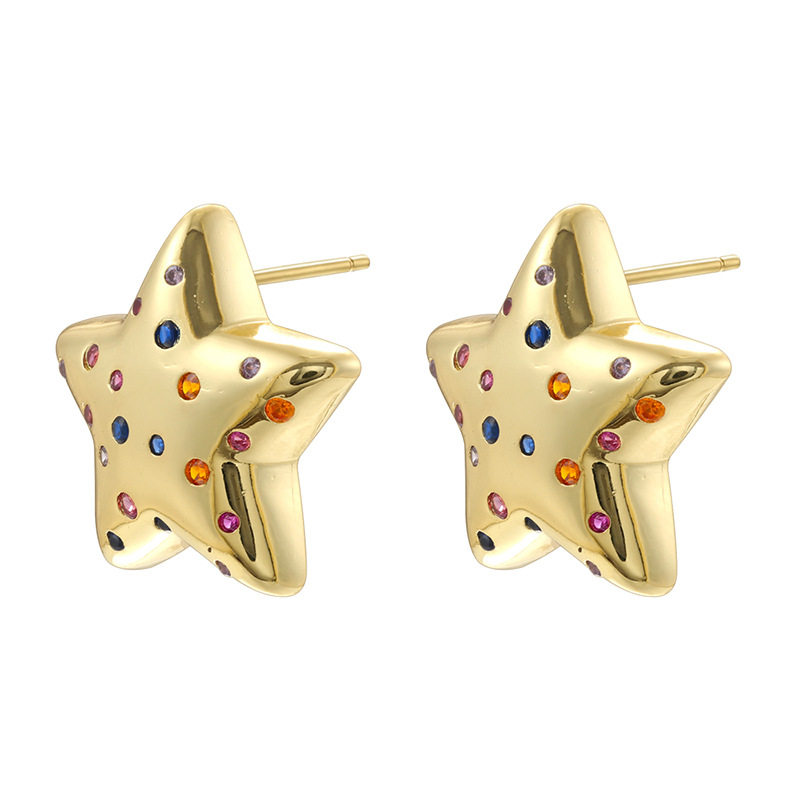 3:Gold colored diamond 1 pair