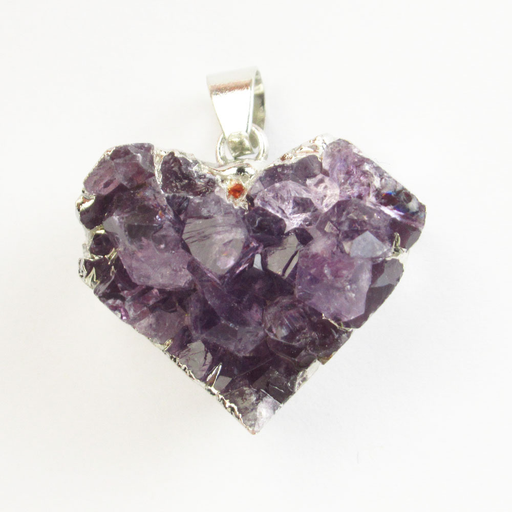 2:Amethyst heart shape [silver edge]