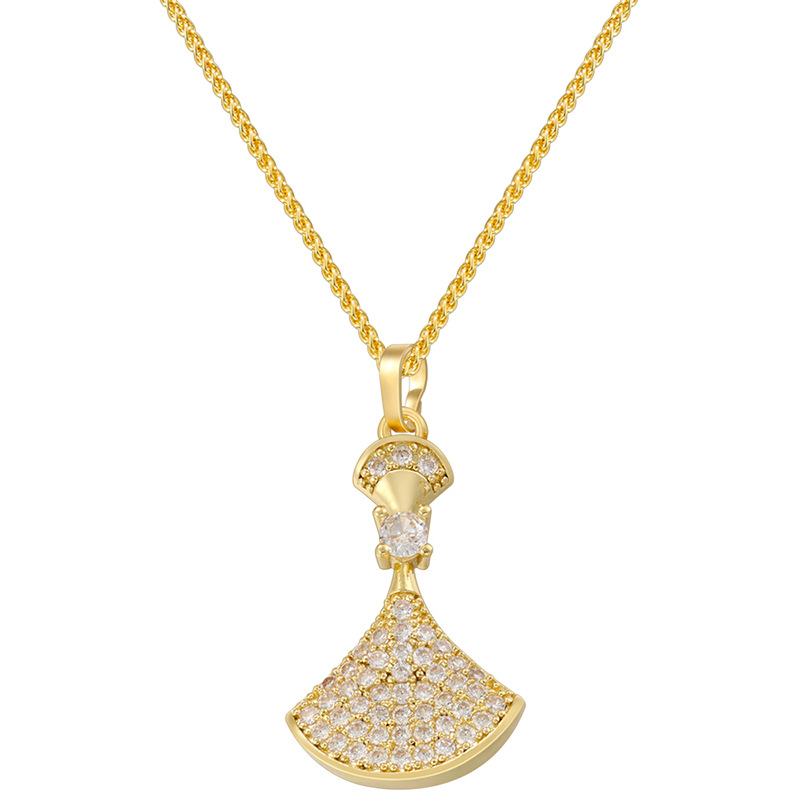 1:Gold White Diamond Necklace