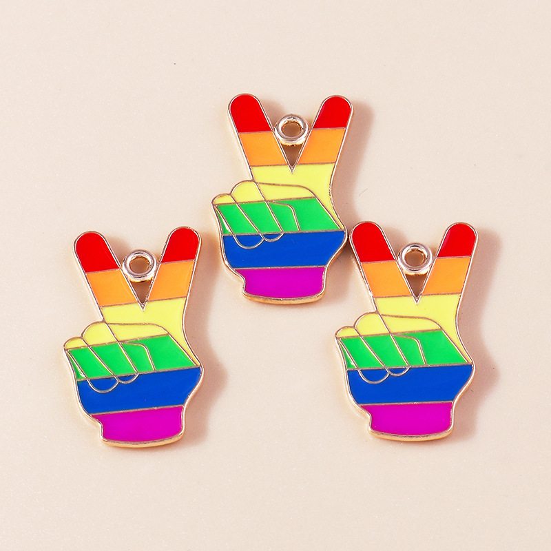 3:Scissor hand rainbow gesture