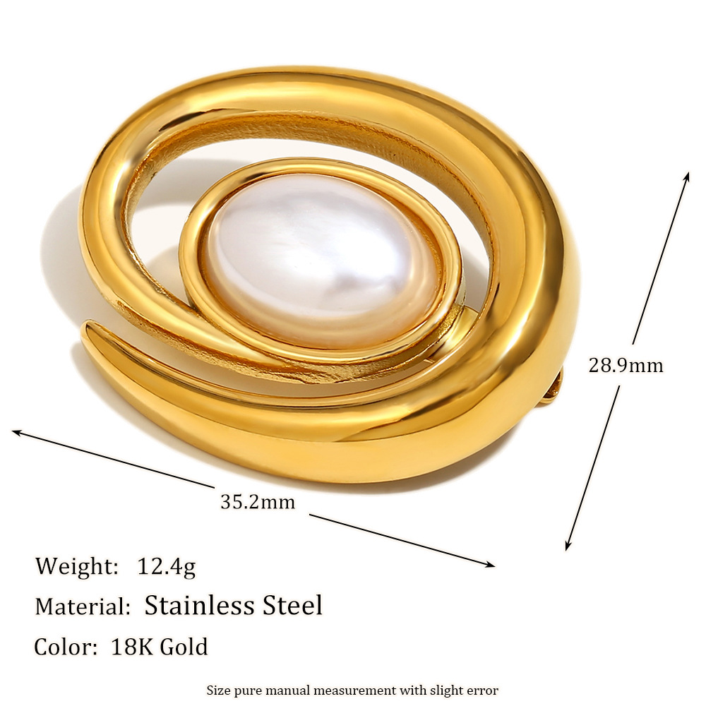 1:Conch pearl brooch-gold