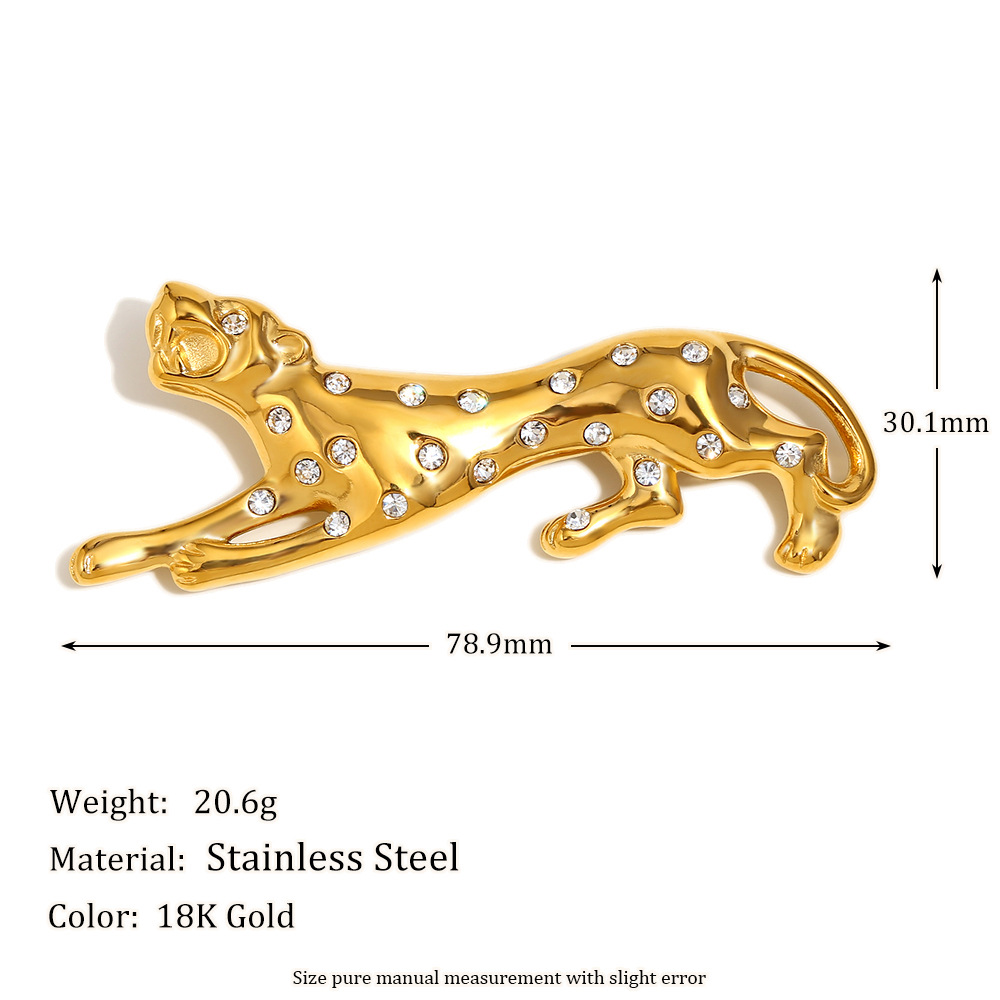 2:Diamond cheetah brooch-gold