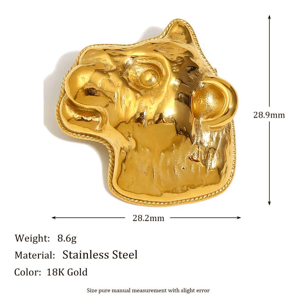 5:Lion head brooch-gold