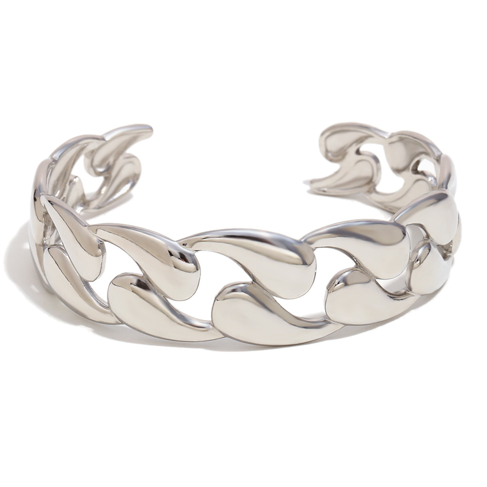 2:Water drop hollow bracelet-steel color