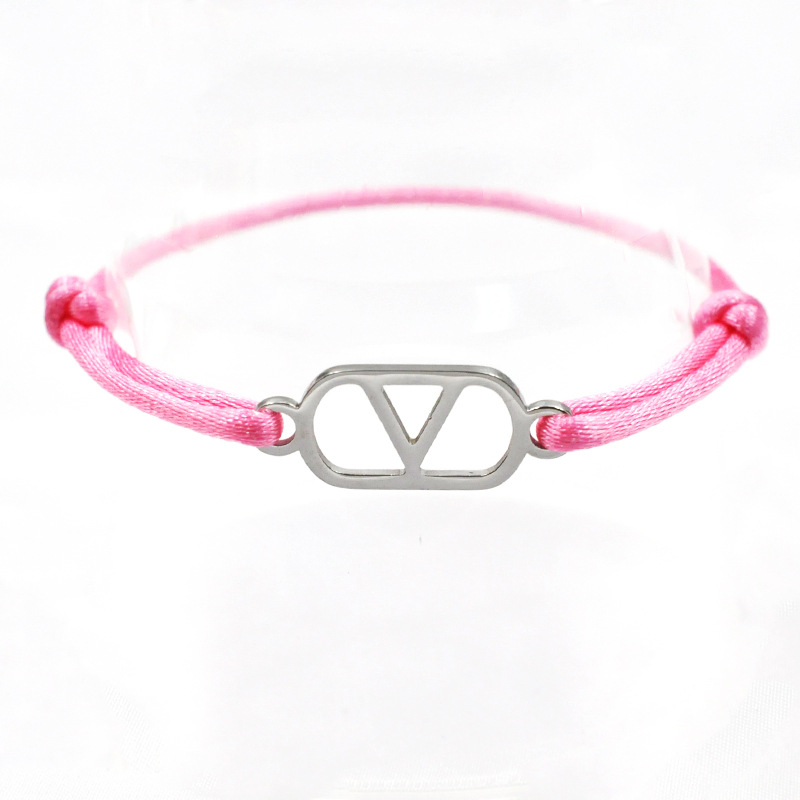 8:Pink rope   silver accessories