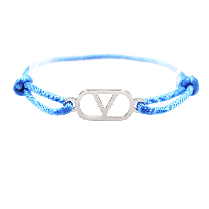 11:Light blue rope   silver accessories