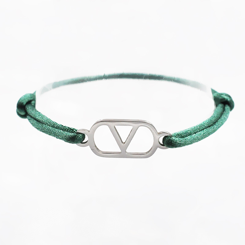 26:Green rope   silver accessories