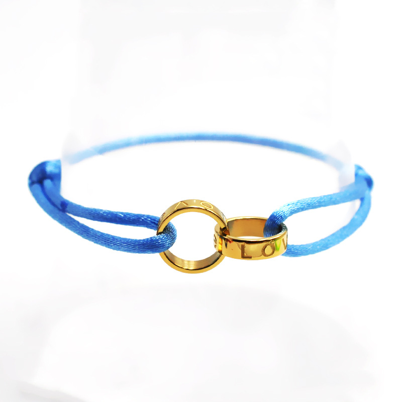 2:Light blue rope gold accessories