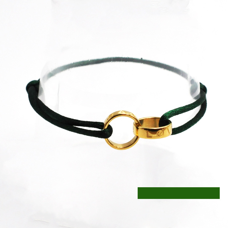 26:Dark green rope gold accessories