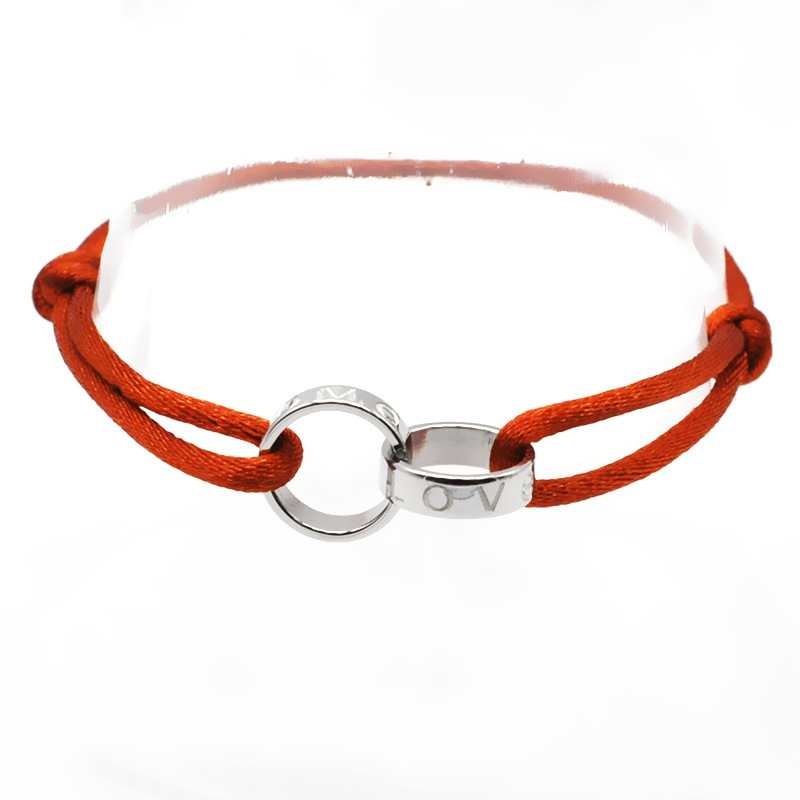 34:Wine red rope steel color accessories