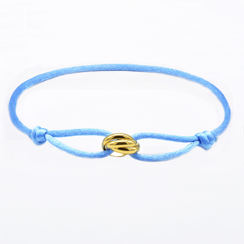 2:Light blue rope gold accessories