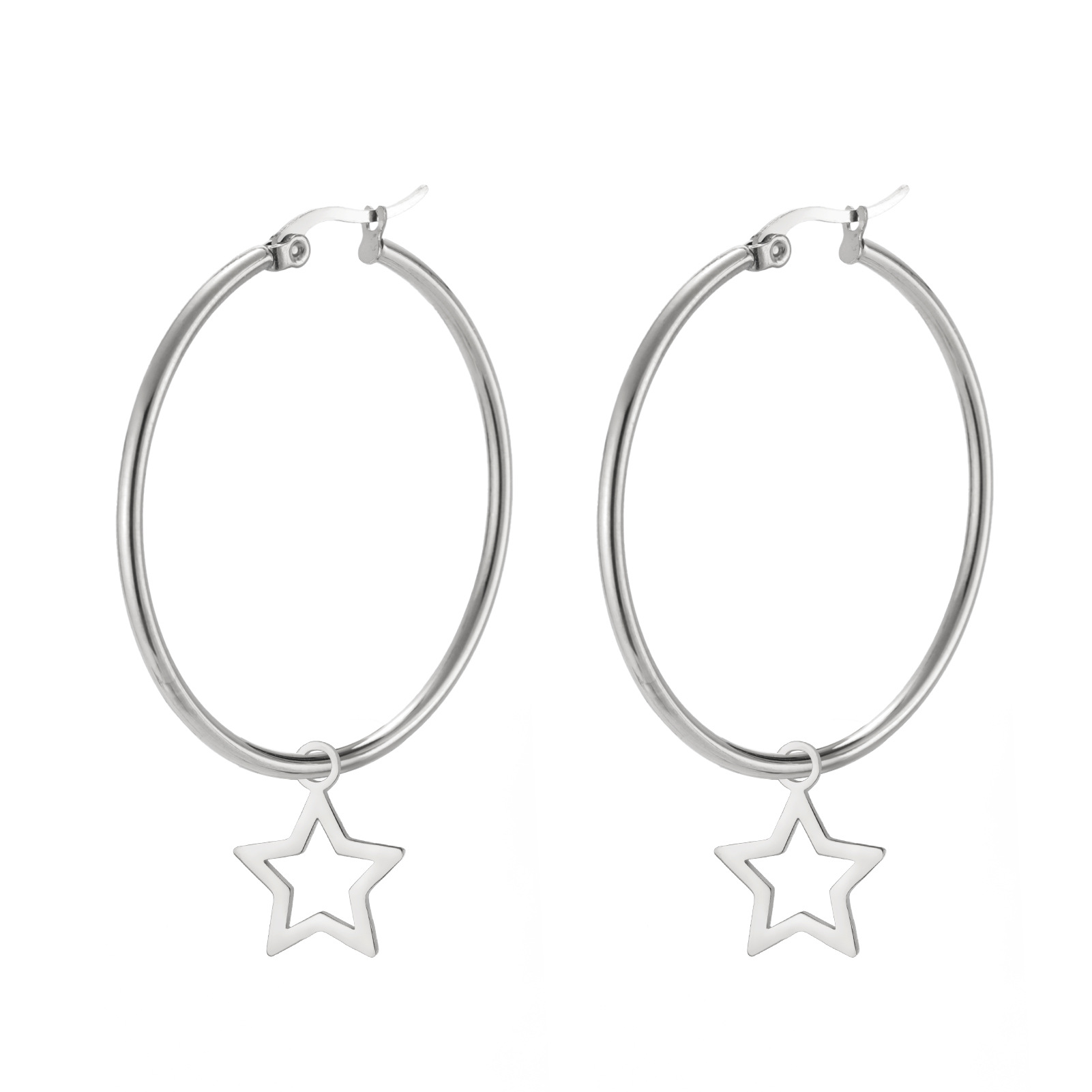 1:Steel color hollow five-pointed star