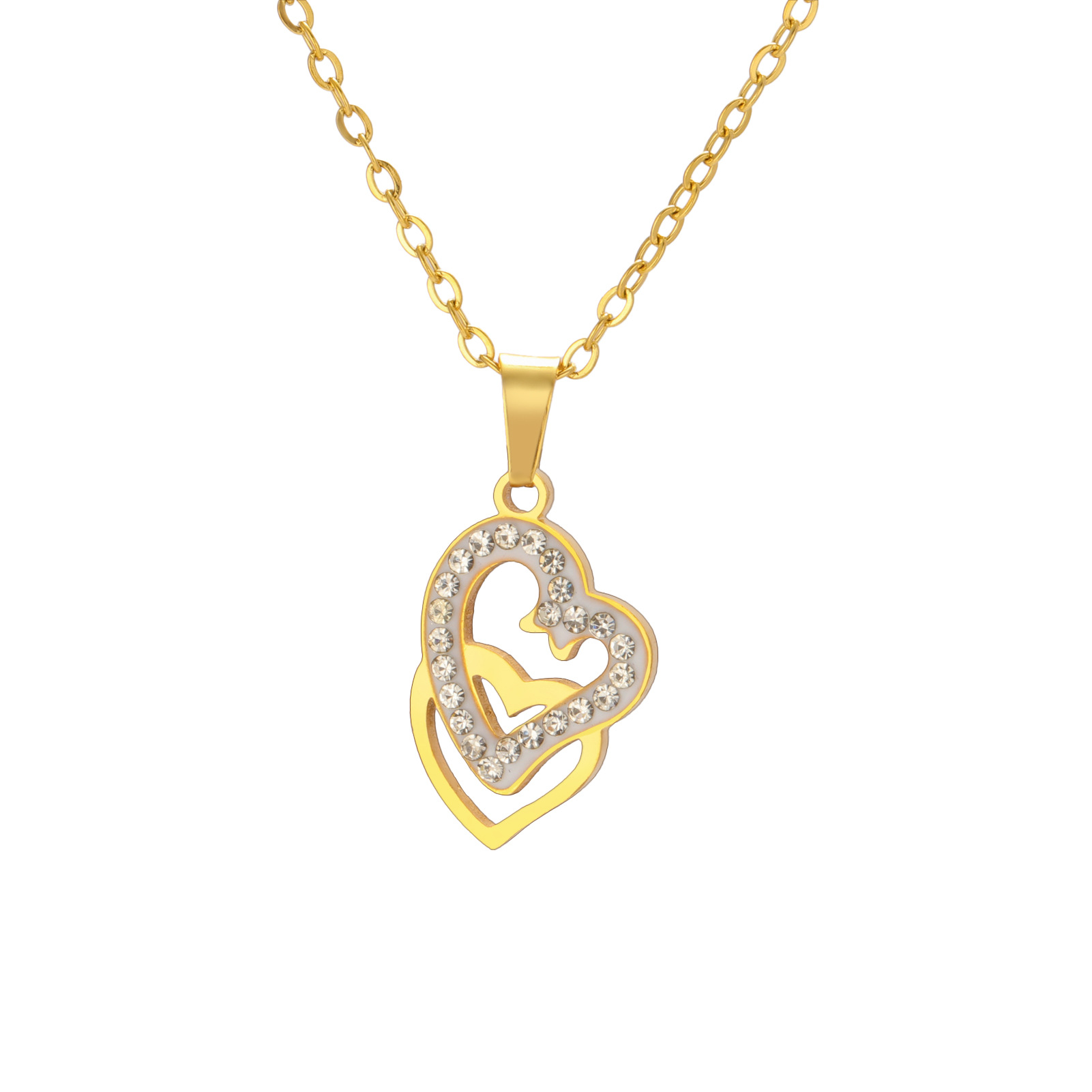 1:One-piece upper and lower hearts-gold