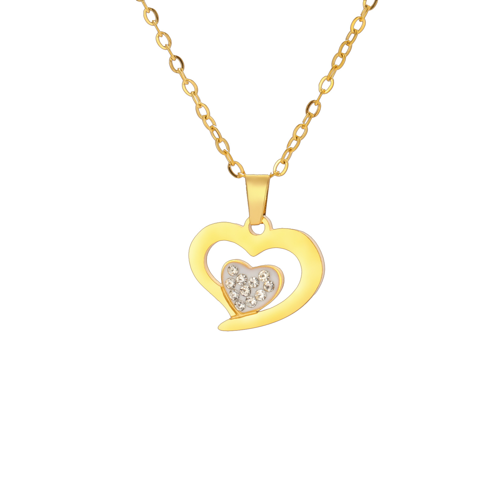 9:Big love embedded point diamond-gold