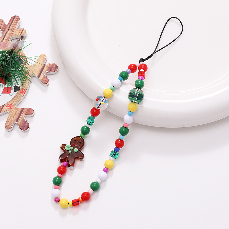 14:K1439 hand-painted beads gingerbread man