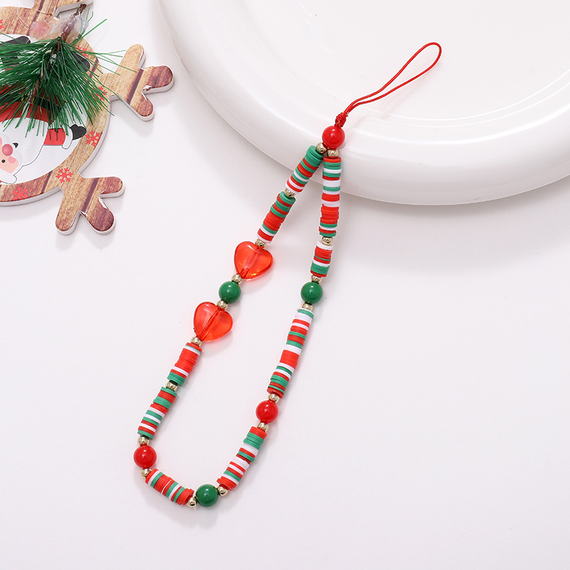 15:K1438 soft pottery love phone chain