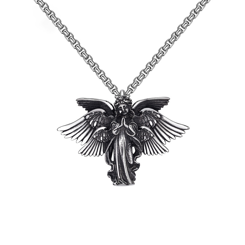 2:Titanium steel angel necklace small