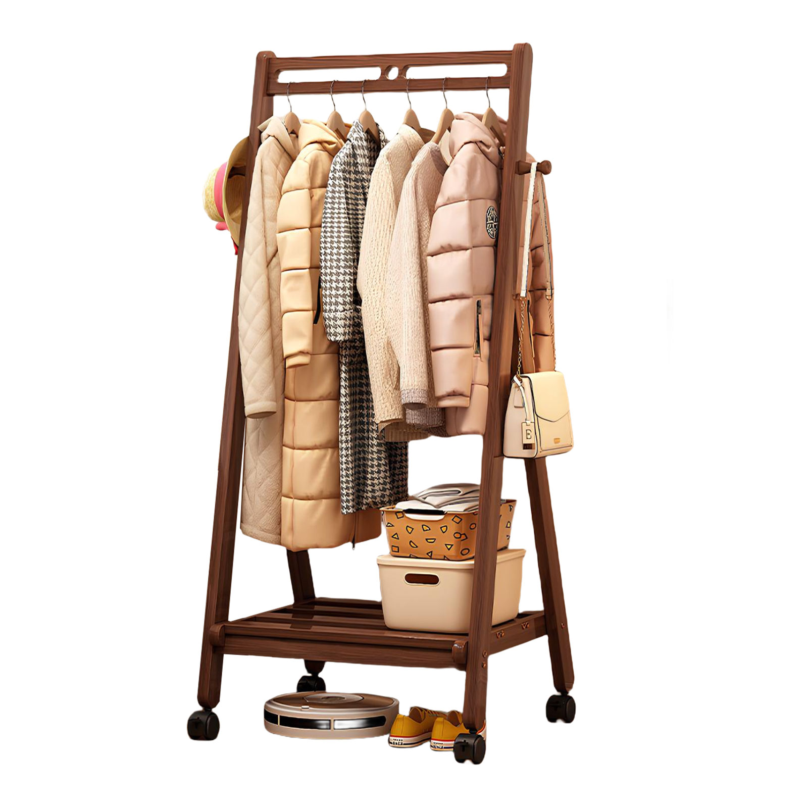 [with wheels] walnut color 55cm