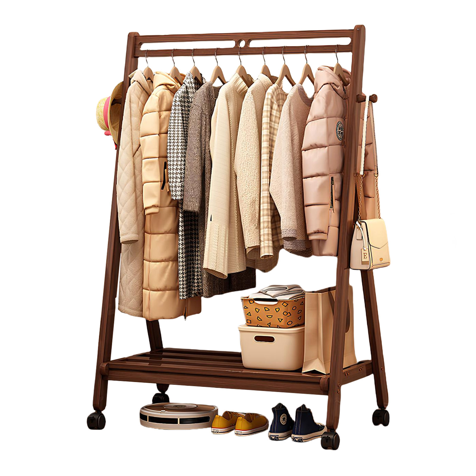 [with wheels]  walnut color 95cm