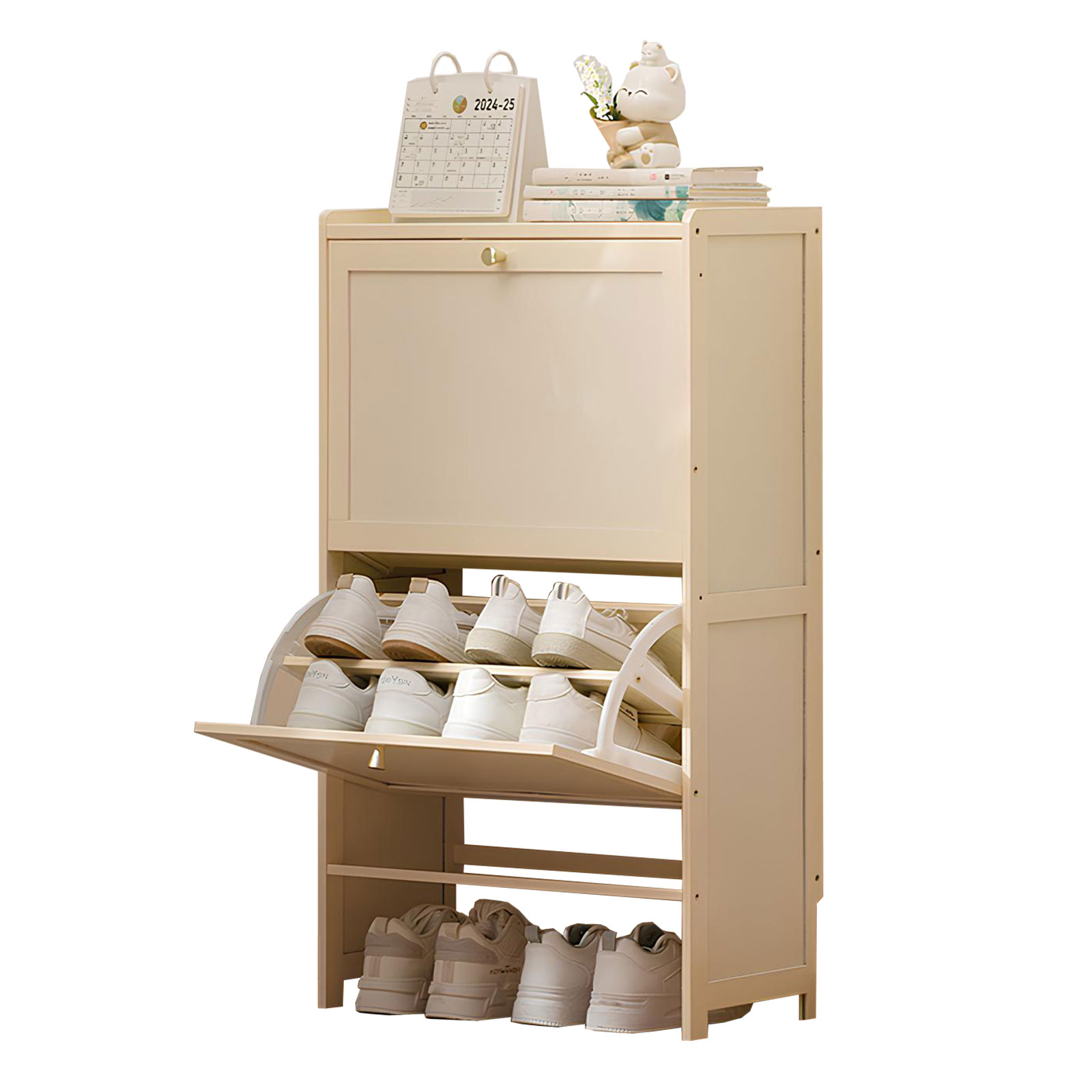 Cream white double deck - 2 doors 50 long