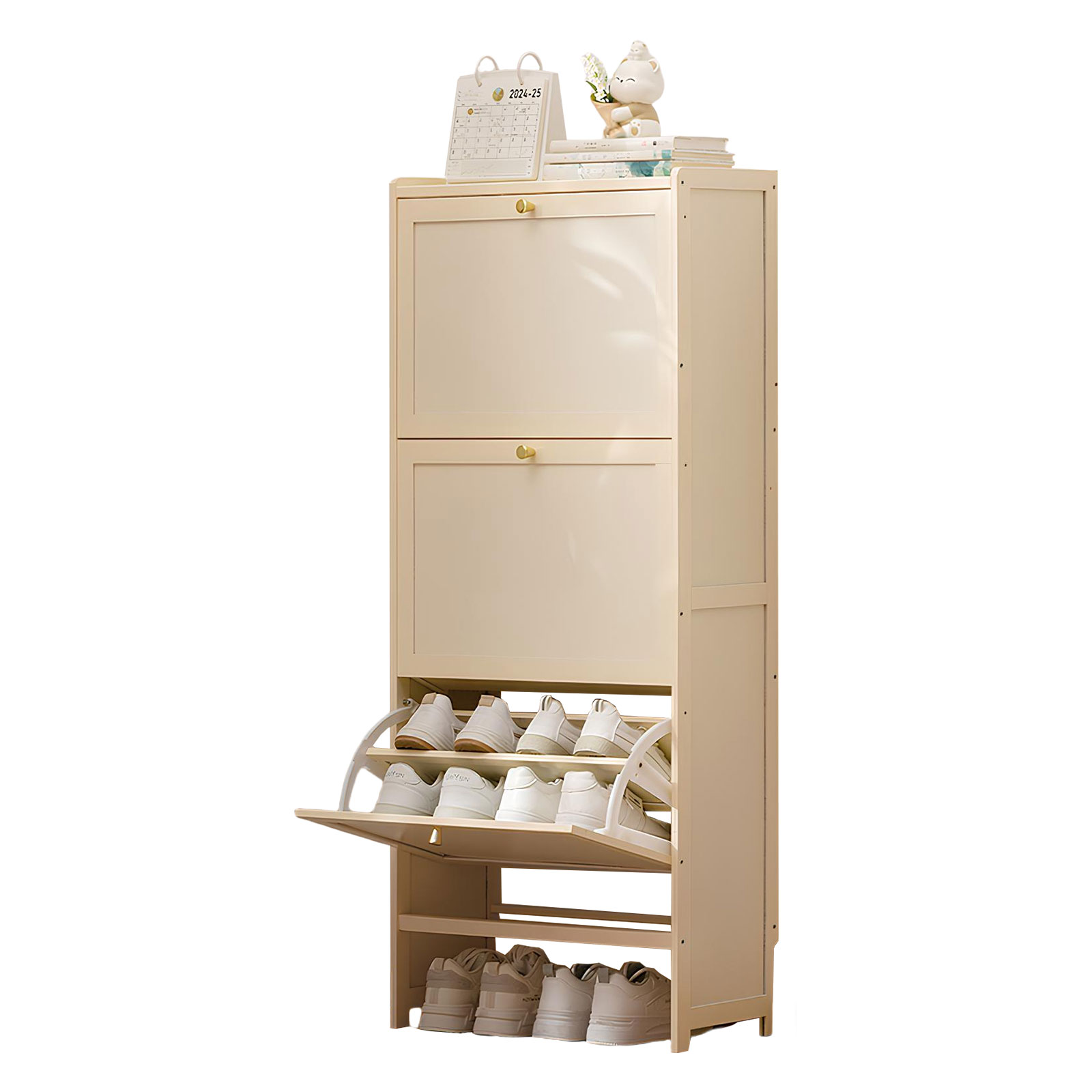 Cream white double deck - 3 doors 50 long