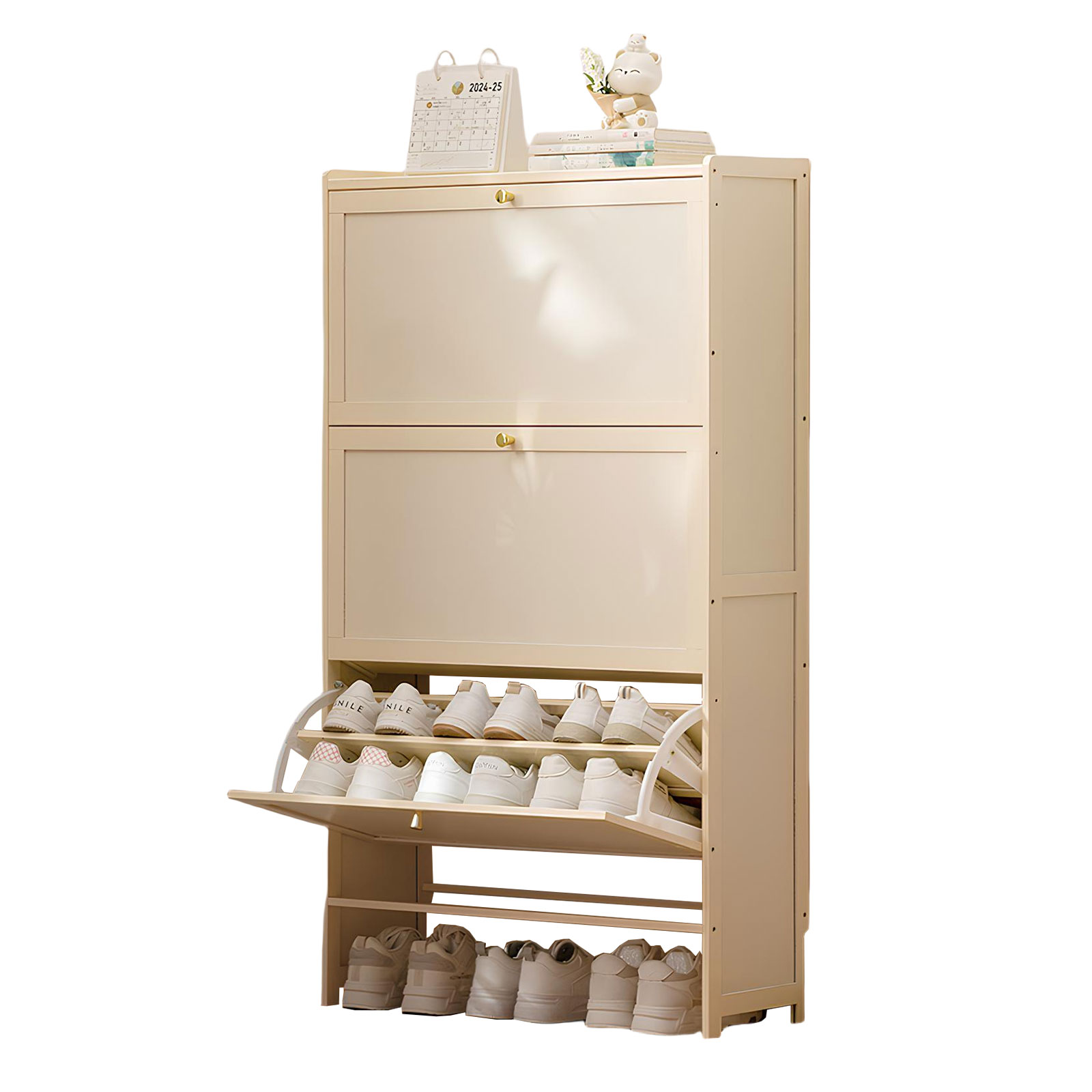 Cream white double deck - 3 doors 70 long