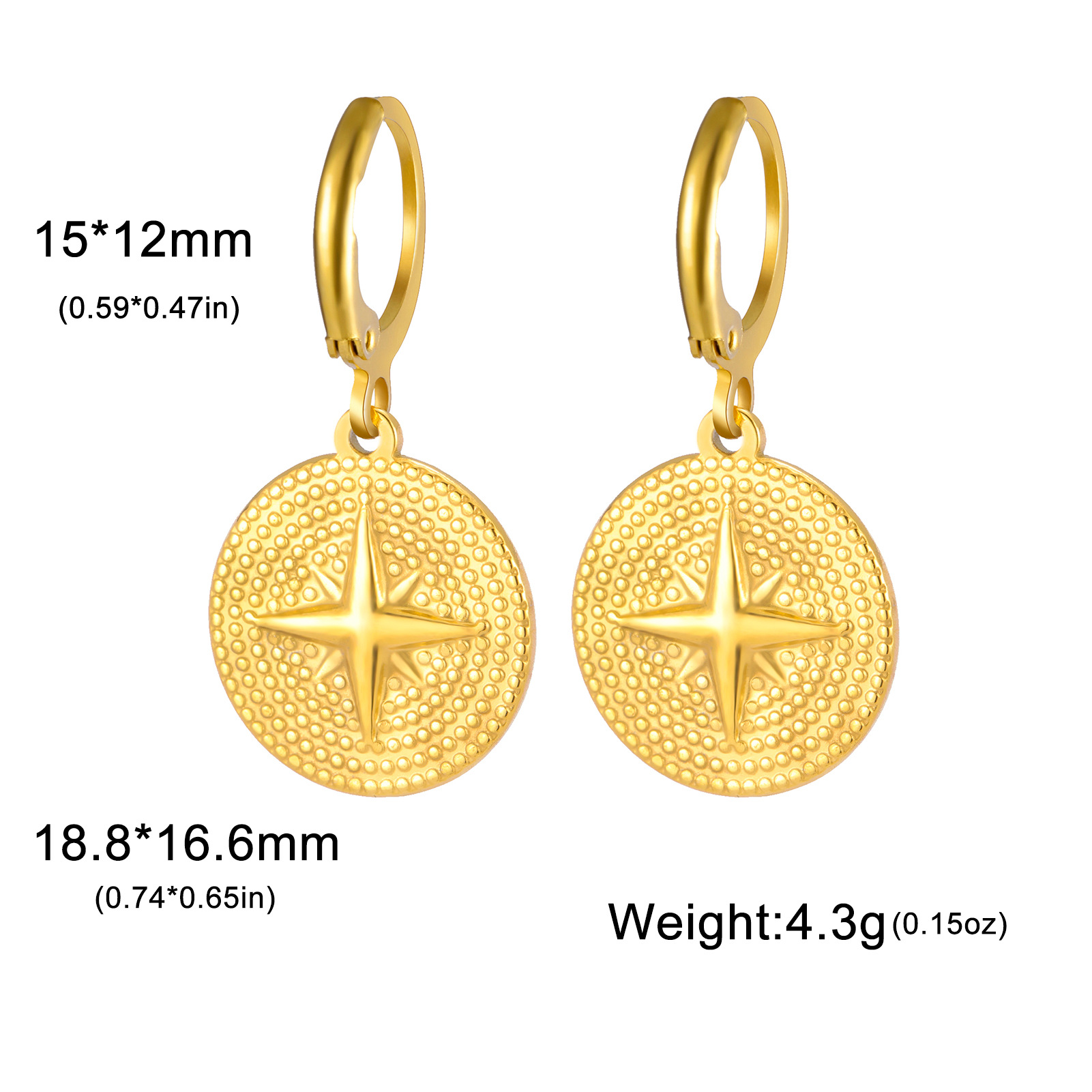 14:Round medal four-pointed star-gold