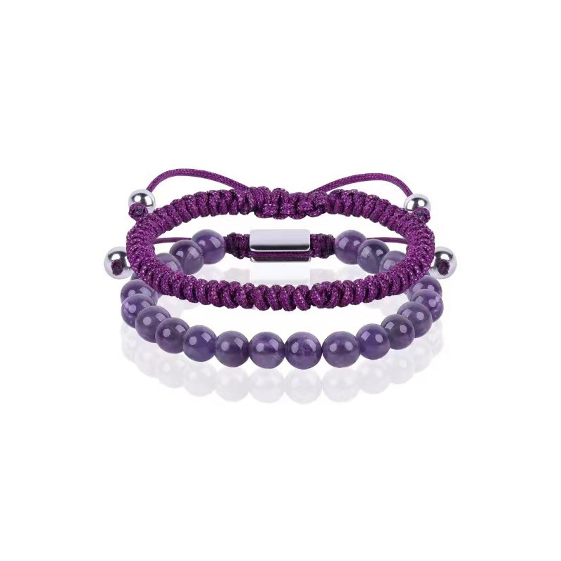 5:Purple Agate Woven Bracelet
